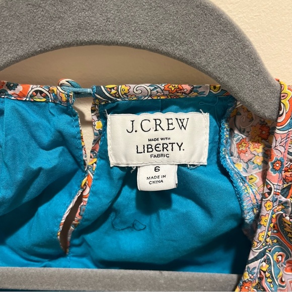 J. Crew Liberty Giorgia Duke Paisley Side Cut Out Puff Sleeve Midi Dress - 6 - Picture 6 of 16